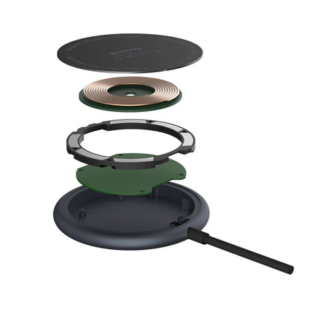 Crong MagSpot Wireless Charger – Aluminiowa ładowarka indukcyjna MagSafe 15W (Graphite) (CRG-MS15W-GRP)
