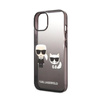 Karl Lagerfeld Gradient Ikonik Karl & Choupette - Etui iPhone 14 Plus (czarny) (KLHCP14MTGKCK)