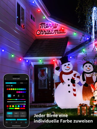 Lepro 30M ZB1 AI Outdoor String Lights - inteligentne wielokolorowe lampki zewnętrzne (30 m) (OZB1-30-EU)