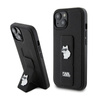 Karl Lagerfeld Gripstand Saffiano Choupette Pins - Etui iPhone 15 (czarny) (KLHCP15SGSACHPK)