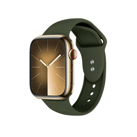 Crong Liquid - Pasek do Apple Watch 38/40/41/42 mm (zielony) (CRG-40LQB-OLV)