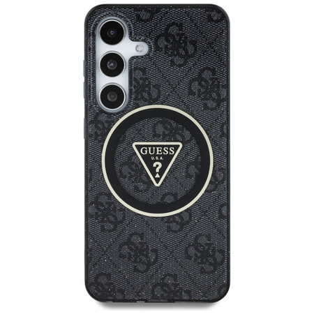 Guess 4G Glitter Triangle Buttons MagSafe - Etui do Samsung Galaxy S25+ (czarny) (GUHMS25MHG4PRTGK)