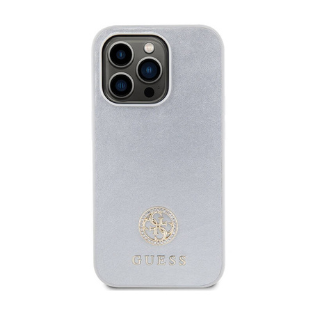 Guess 4G Strass Metal Logo - Etui iPhone 15 Pro (srebrny) (GUHCP15LPS4DGPS)