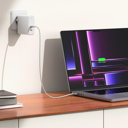 Spigen ArcStation Pro GaN-1402 - Ładowarka sieciowa 2x USB-C 140W (Biały) (ACH06033)