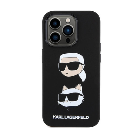 Karl Lagerfeld Silicone Karl & Choupette Heads - Etui iPhone 15 Pro (czarny) (KLHCP15LSDHKCNK)