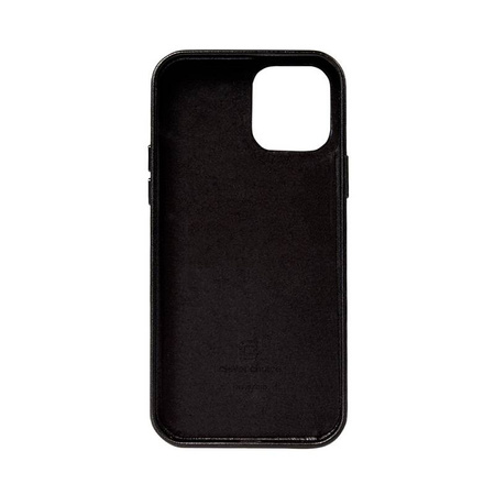 Crong Essential Cover - Etui ze skóry ekologicznej iPhone 12 Pro Max (czarny) (CRG-ESS-IP1267-BLK)