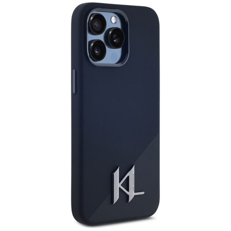 Karl Lagerfeld Silicone Shadow Metal Initial MagSafe - Etui do iPhone 15 Pro Max (czarny) (KLHMP15XSCMKMPCK)
