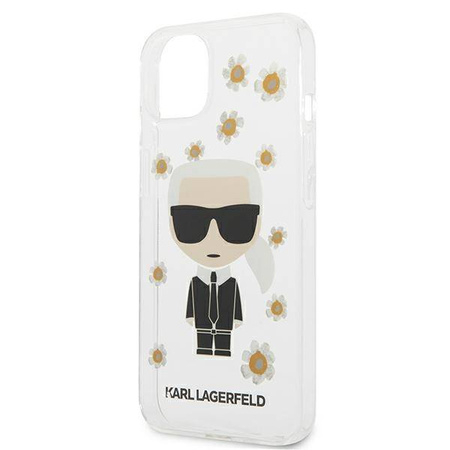 Karl Lagerfeld Iconic Karl Flower - Etui iPhone 13 Mini (przezroczysty) (KLHCP13SHFLT)
