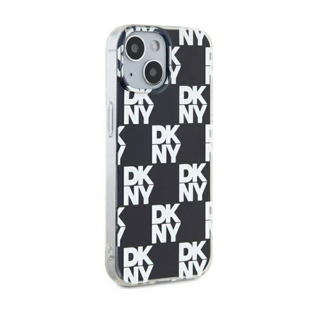 DKNY IML Checkered Mono Pattern - Etui do iPhone 15 Plus / 14 Plus (czarny) (DKHCP15MHDLCEK)