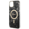 Guess Bundle Pack MagSafe IML Marble - Zestaw etui + ładowarka MagSafe iPhone 14 Plus (czarny/złoty) (GUBPP14MHMEACSK)