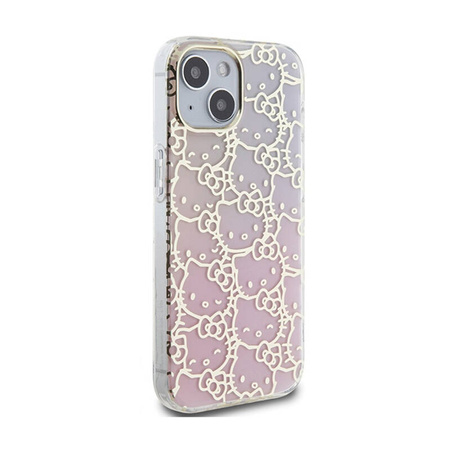 Hello Kitty IML Gradient Electrop Crowded Kitty Head - Etui iPhone 15 (różowy) (HKHCP15SHCHPEP)