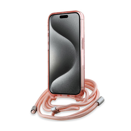 Karl Lagerfeld IML Crossbody Monogram Karl & Choupette Head MagSafe - Etui iPhone 15 / 14 / 13 (różowy) (KLHMP15SHCKCKLCP)