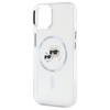 Karl Lagerfeld IML Metal Karl & Choupette Head MagSafe - Etui iPhone 15 (biały) (KLHMP15SHLSKCH)