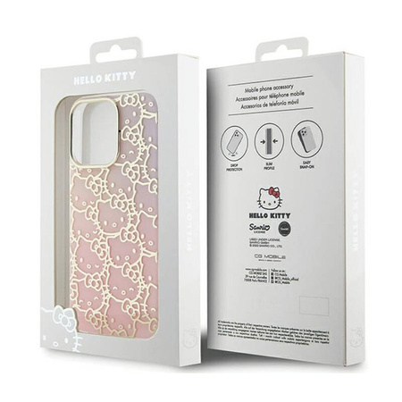 Hello Kitty IML Gradient Electrop Crowded Kitty Head - Etui iPhone 13 Pro Max (różowy) (HKHCP13XHCHPEP)