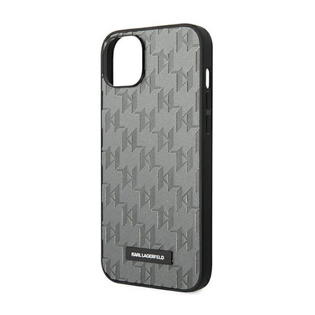 Karl Lagerfeld Saffiano Mono Metal Logo - Etui iPhone 14 Plus (szary) (KLHCP14MSAKLHPG)