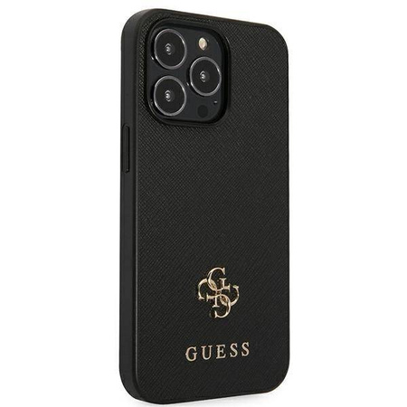 Guess Saffiano 4G Small Metal Logo – Etui iPhone 13 Pro (czarny) (GUHCP13LPS4MK)