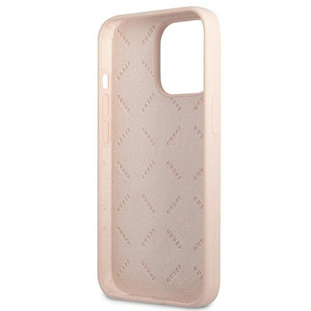 Guess Silicone Triangle Logo - Etui iPhone 13 Pro (różowy) (GUHCP13LSLTGP)