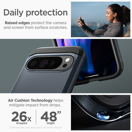 Spigen Tough Armor - Etui do Google Pixel 9 Pro XL (Metal Slate) (ACS07727)