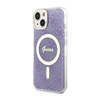 Guess 4G MagSafe - Etui iPhone 14 (Purpurowy) (GUHMP14SH4STU)