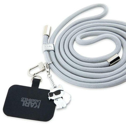Karl Lagerfeld CBDY Cord - Uniwersalny pasek / smyczka do telefonu (szary) (KLUCNMSCKIG)
