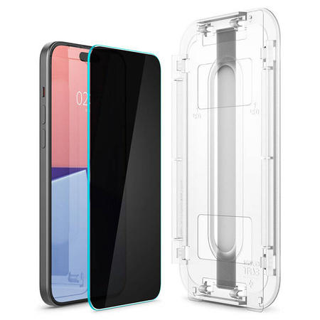 Spigen GLAS.TR EZ FIT Privacy 2-Pack - Szkło hartowane z filtrem prywatyzującym do iPhone 15 / 16 2 szt (AGL06905)