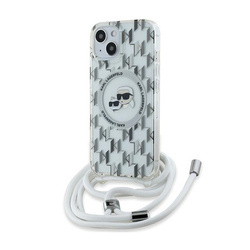 Karl Lagerfeld IML Crossbody Monogram Karl & Choupette Head MagSafe - Etui iPhone 15 / 14 / 13 (przezroczysty) (KLHMP15SHCKCKLCT)