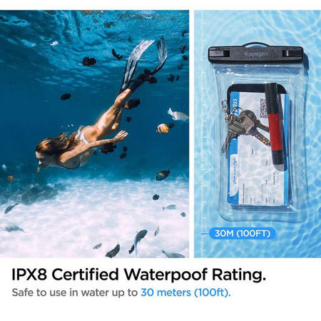 Spigen A610 Universal Waterproof Float Case - Etui do smartfonów do 6.9" (Przezoczysty) (AMP04530)