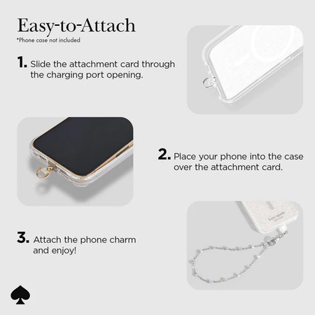 Kate Spade New York Universal Phone Charm Wristlet - Uniwersalna smyczka do telefonu (Dazzle Chain Silver) (KS053460-05)