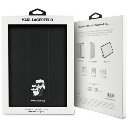Karl Lagerfeld Book Cover Saffiano Magnetic Karl & Choupette - Etui iPad Air 11” M3 (2025) / iPad Air 11” M2 (2024) (czarny) (KLFC11RM24SAKCK)
