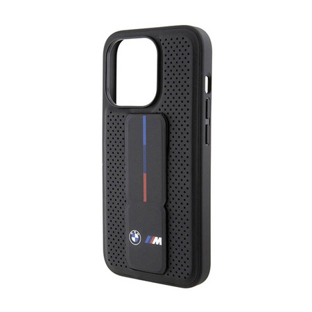 BMW Grip Stand Smooth & Perforated - Etui iPhone 15 Pro (czarny) (BMHCP15LGSPPRK)