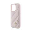 Karl Lagerfeld Diagonal Quilted Script - Etui iPhone 15 Pro Max (różowy) (KLHCP15XPQDSMGP)