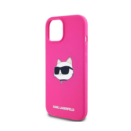 Karl Lagerfeld Silicone Choupette Head MagSafe - Etui iPhone 15 Plus / 14 Plus (różowy) (KLHMP15MSCHPPLF)