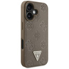 Guess Grained Hot Stamp Peony Triangle Logo MagSafe - Etui do iPhone 16 (brązowy) (GUHMP16SPGBTMW)