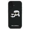 Karl Lagerfeld Silicone Double Heads Print MagSafe - Etui iPhone 16 Plus (czarny) (KLHMP16MSKCHPPLK)