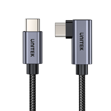 Unitek Kabel USB-C kątowy 90° PD100W 3m - czarny (C14123BK-3M)