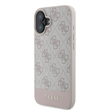 Guess 4G Bottom Stripe - Etui iPhone 16 Plus (różowy) (GUHCP16MG4GLPI)