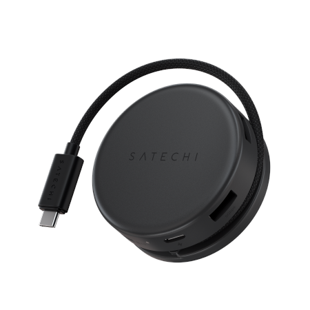 Satechi OntheGo 7-in-1 Multiport Adapter - adapter do urządzeń mobilnych (USB-C PD, 2x USB-A, HDMI 4K, Ethernet, czytnik kart micro/SD) (space black) (ST-POTG7C)