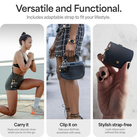 Spigen Cyrill Mini Bag - Etui z paskiem do Apple AirPods 4 (Czarny) (ACS08651)