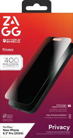ZAGG InvisibleShield Glass Elite Privacy - szkło prywatyzujące do iPhone 16 Pro (2 kierunki) (200114868)