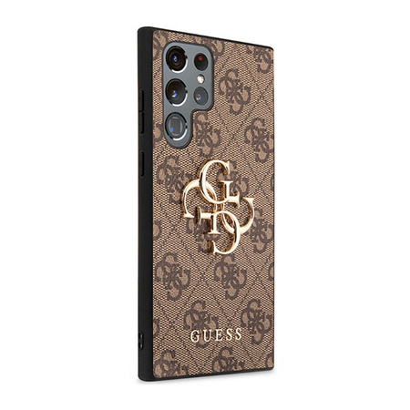 Guess 4G Big Metal Logo - Etui Samsung Galaxy S23 Ultra (brązowy) (GUHCS23L4GMGBR)