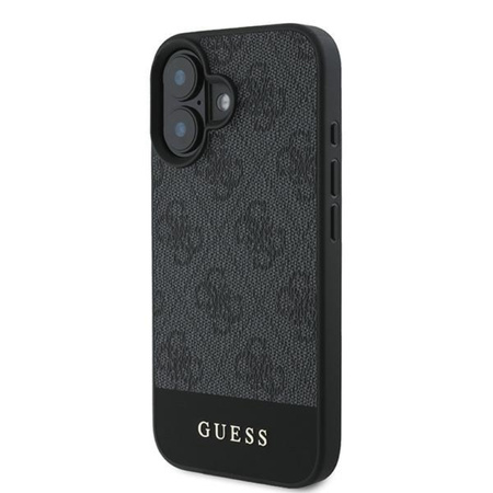 Guess 4G Bottom Stripe - Etui iPhone 16 Plus (szary) (GUHCP16MG4GLGR)