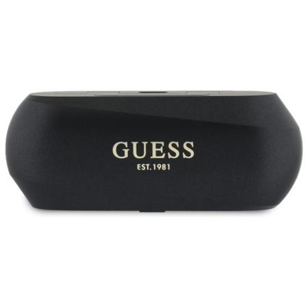 Guess Elongated Metalic Printed Logo - Słuchawki Bluetooth TWS + etui ładujące (czarny) (GUTWSC2MCDSK)
