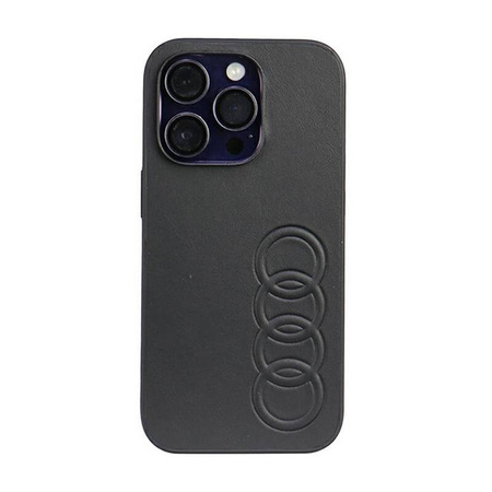 Audi Synthetic Leather - Etui iPhone 14 Pro (Czarny) (AU-TPUPCIP14P-TT/D1-BK)