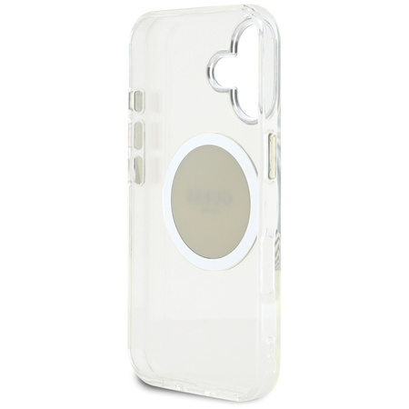 Guess IML Metal Colored Circle Classic Logo MagSafe - Etui do iPhone 16 (szary) (GUHMP16SHTDRCEDG)