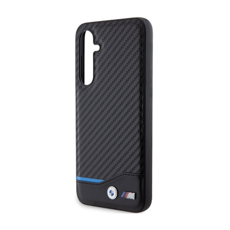 BMW Leather Carbon Blue Line - Etui Samsung Galaxy S23 FE (czarny) (BMHCS23FE22NBCK)