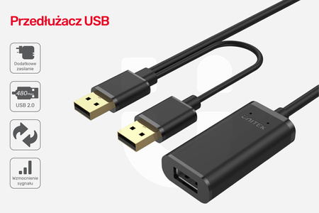 Unitek wzmacniacz sygnału USB 2.0 20M (Y-279)