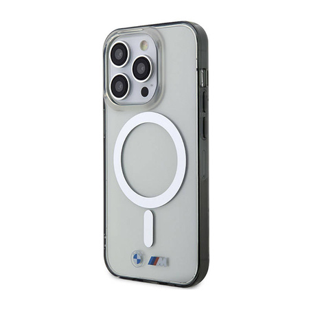 BMW Silver Ring MagSafe - Etui iPhone 14 Pro (Przezroczysty) (BMHMP14LHCRS)