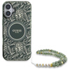 Guess IML Flowers Allover Electro With Pearl Strap MagSafe - Etui iPhone 16 Plus (zielony) (GUHMP16MHCPOFPA)