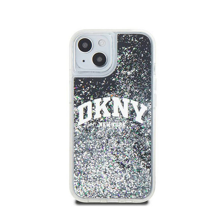 DKNY Liquid Glitter Big Logo - Etui iPhone 15 / 14 / 13 (czarny) (DKHCP15SLBNAEK)
