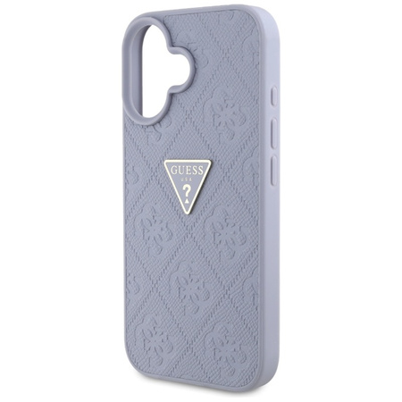 Guess Hot Stamp 4G Pattern Triangle Metal Logo - Etui do iPhone 16 (fioletowy) (GUHCP16SPGP4STRU)